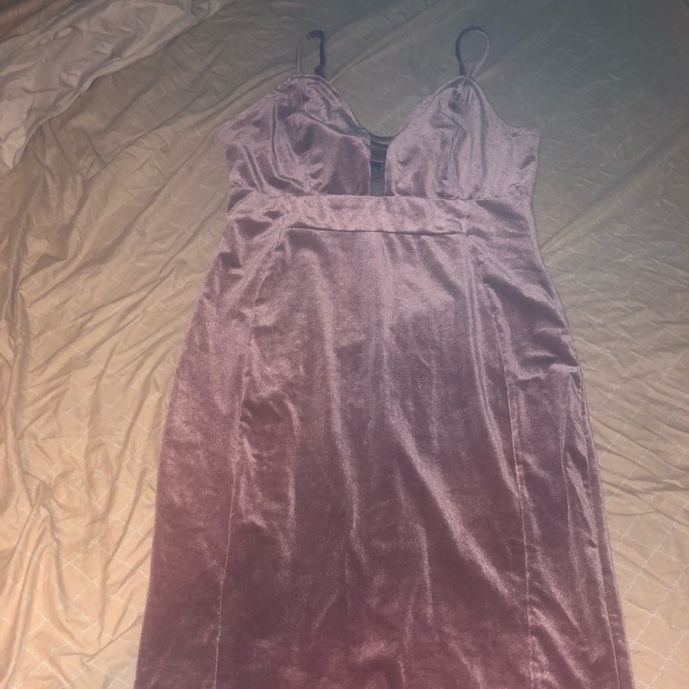 Beautiful velvet Rose Gold dress